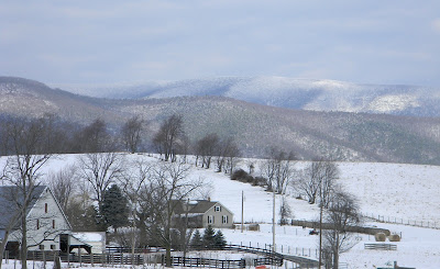 Farm in snowy mountain