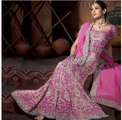 Pink and Silver Bridal Lehnga