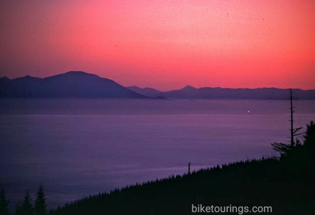 Picture of Strait of Juan de Fuca from Cape Flattery, Washington while mountain biking