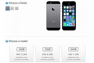 Price of iPhone 5s and iPhone 5c SIM unlocked version in the U.S., Hong Kong, Singapore