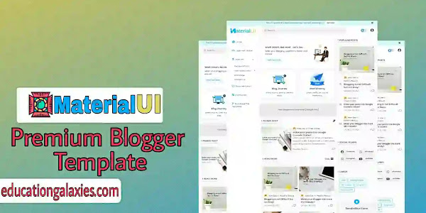Material UI Premium Blogger Template Free Download Latest
