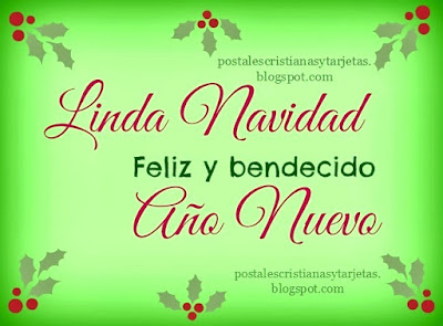 tarjeta postal cristiana de linda navidad feliz y bendecido año nuevo por mery bracho