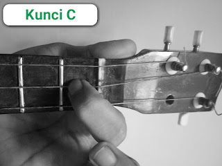 Chord C ukulele senar 3