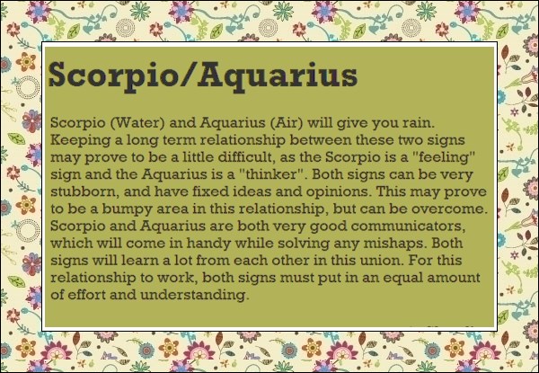 Scorpio man and aquarius woman