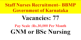 Staff Nurse Recruitment - Government of Karnataka