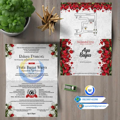 Download Template Desain Undangan Pernikahan Custome Elegan Cdr