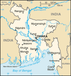 Map of Dhaka, Comilla, Chittagong, Mongia, Khulna, Jessore, Tungi, Sylhel, Memensingh, Rangpur, Bangladesh