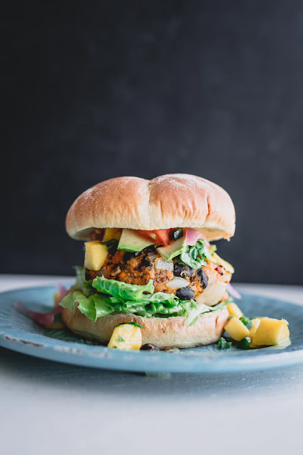 Vegan burger:Photo by Deryn Macey on Unsplash