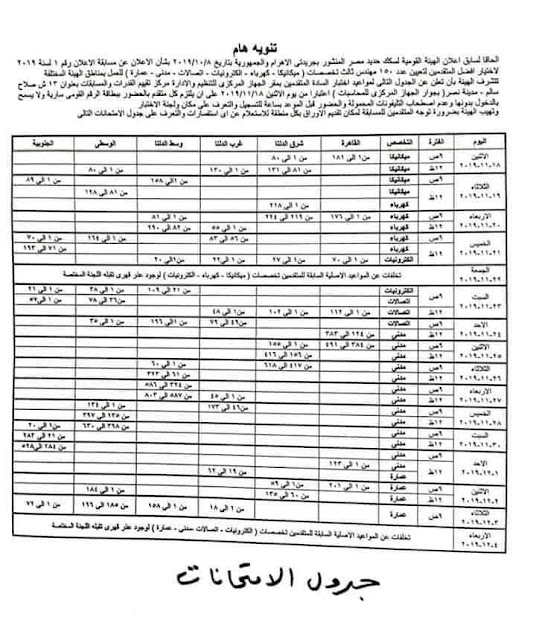 وظائف وتعيينات السكك الحديد المصرية س ح م ننشر لكم تفاصيل اماكن ومواعيد اختبارات المتقدمين لمسابقة السكة الحديد 2019  أماكن ومواعيد اختبارات المتقدمين فى مسابقة تعيينات السكة الحديد 2019