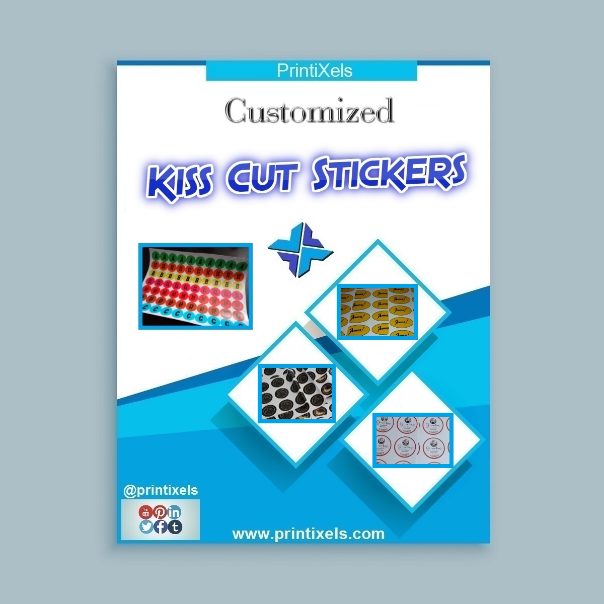 Customized Kiss Cut Stickers, Half Cut Label Sticker Sheets