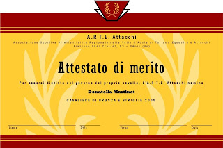 Attestato di merito Cavaliere di Brusca e Striglia 2006