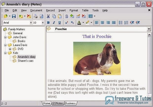 GoldenSection Notes : un logiciel gratuit pour stocker et classer vos notes et informations textuelles