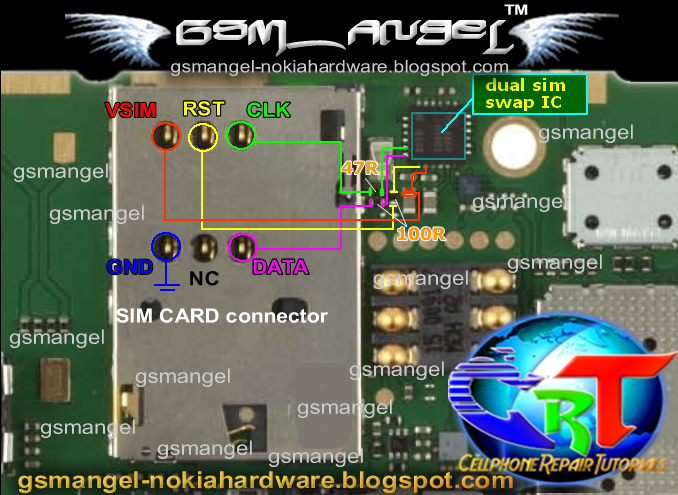 nokia c2-03 sim card IC jumper