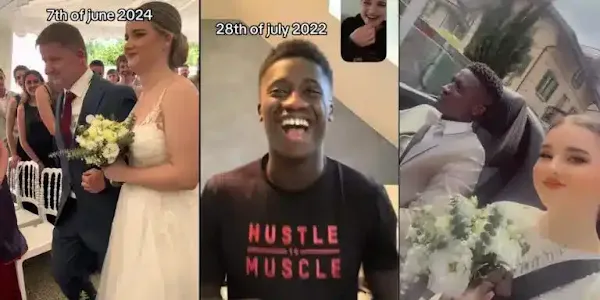 Man's wedding to his Caucasian lover becomes viral on the internet.
