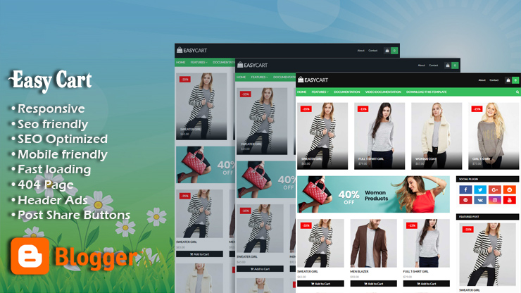 Easy Cart Responsive Blogger Template