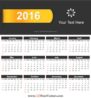 year calendar template 2016