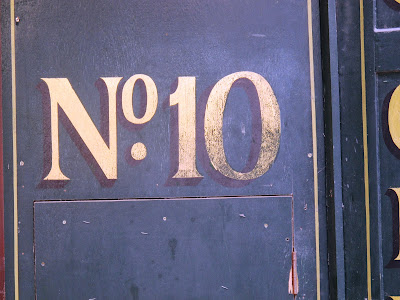 number ten vintage sign in gold