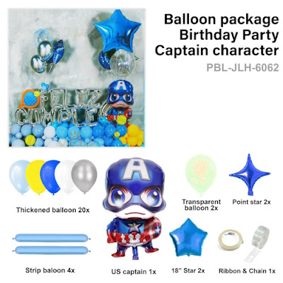 Paket Set HAPPY BIRTHDAY Captain America (PBL-JLH6062)