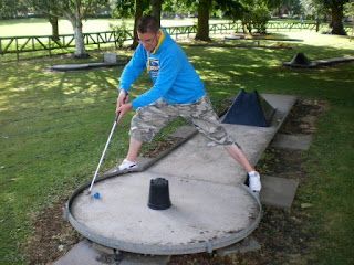 Minigolf at Cae Glas Park in Oswestry, England