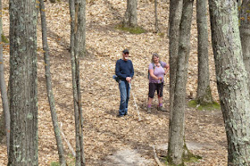 hikers in the woods