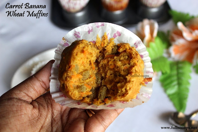 Carrot Banana Wheat Muffins