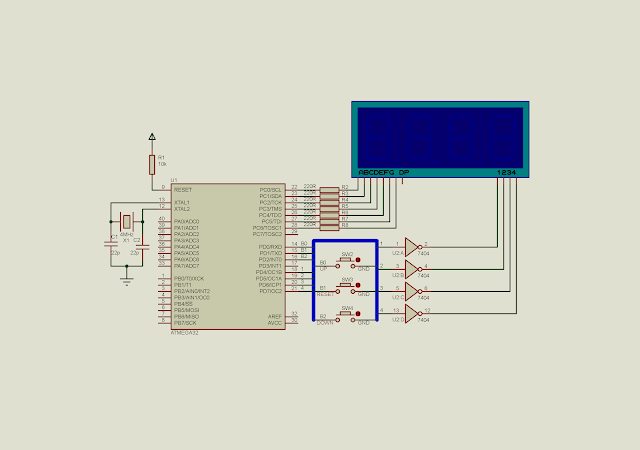 Driving a multiplexing SSD display and keys scanning using timer 0 interrupt of ATMega32