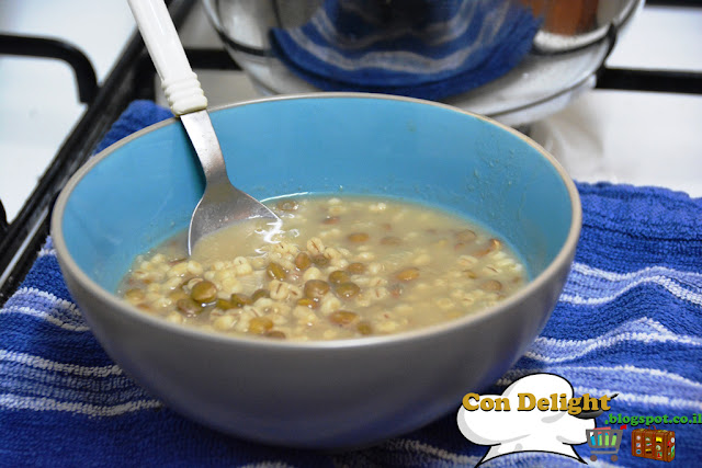 מרק עדשים וגריסי פנינה barley pealrs and lentils soup