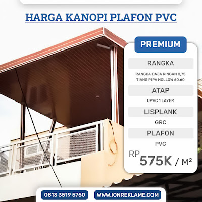 Harga Kanopi Plavon PVC Premium