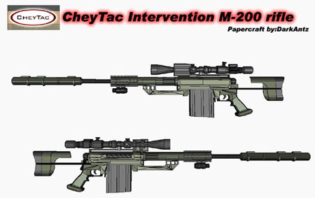 CheyTac Intervention Sniper Rifle Papercraft M200