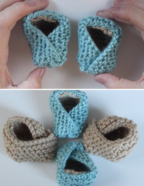 How to Knit Baby Booties Shoes - Tutorial