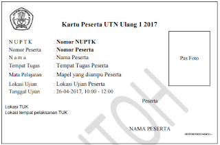 Download Contoh Kartu Peserta UTN 2017