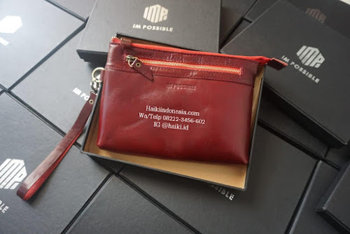 Jual Souvenir perusahaan Surakarta clutch kulit