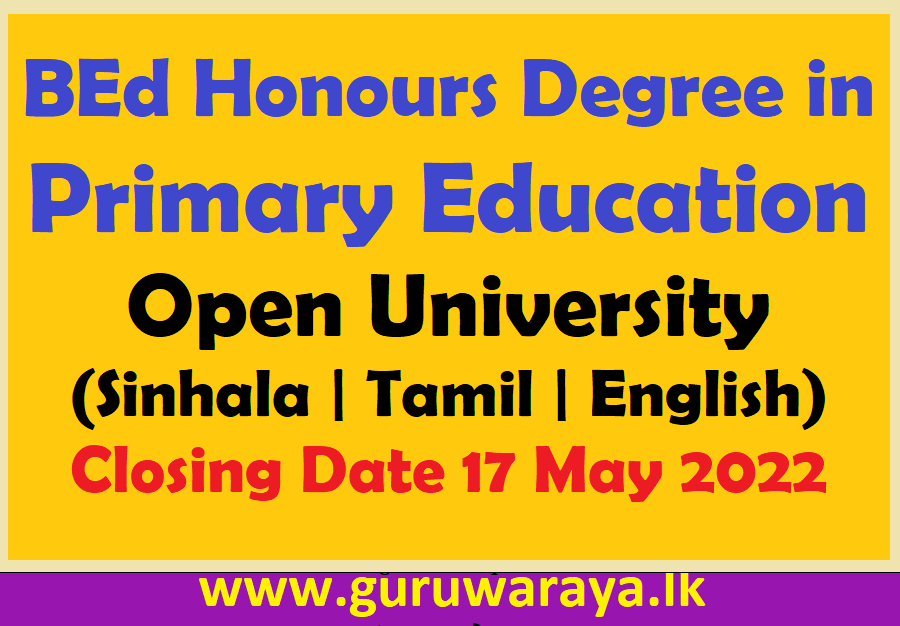 BEd Honours Degree in Primary Education (Open University)