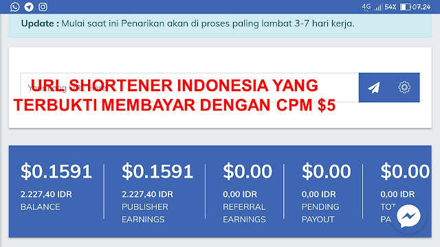 URL Shortener indonesia yang terbukti membayar dengan CPM $5