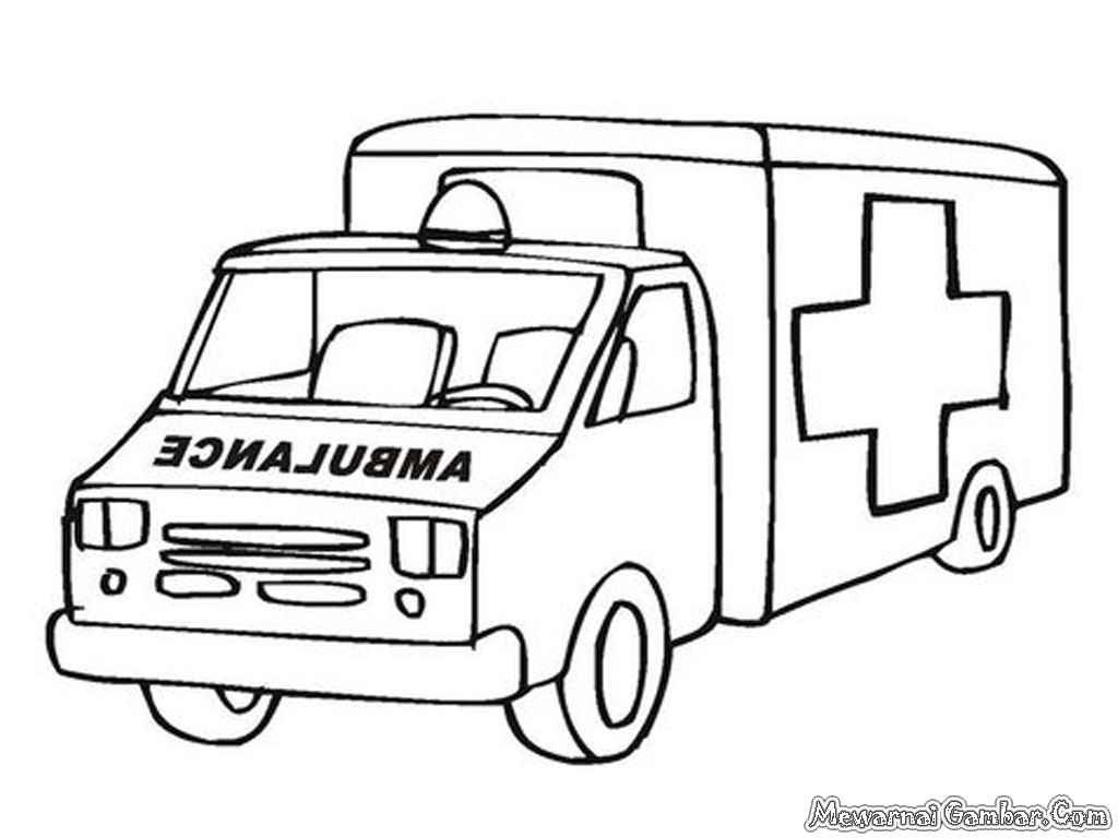 Mewarnai Mobil  Ambulance  Mewarnai Gambar 