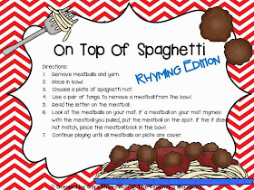 http://www.teacherspayteachers.com/Product/On-Top-Of-Spaghetti-Rhyming-Edition-981033