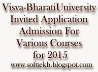 Visva Bharati University announced for Various Courses for 2015.