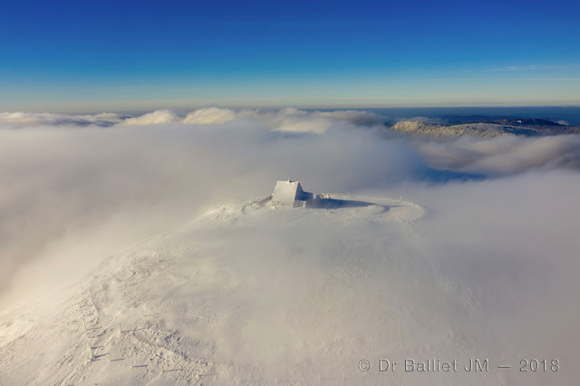 Hohneck, vue aérienne en hiver