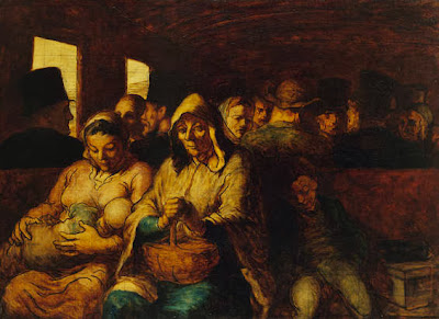 Honoré Daumier - un wagon de troisième classe,1862-64.  