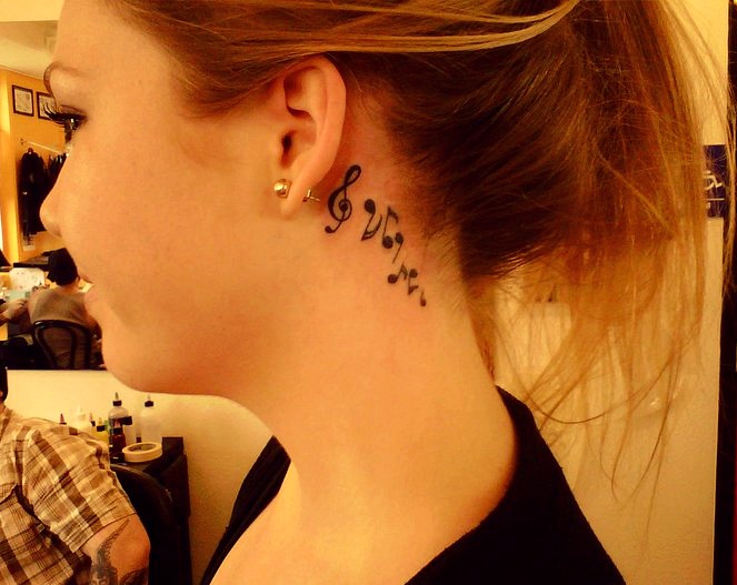 behind the ear tattoos