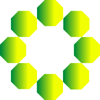 Connect eight octagons into a Green yellow circle