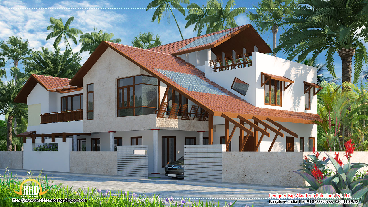  Modern  contemporary  home  elevations  Kerala home  design 