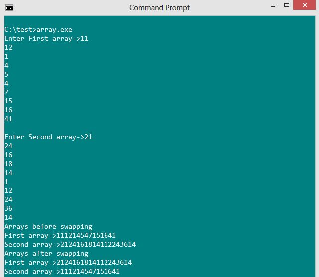 C Programming - Array swapping
