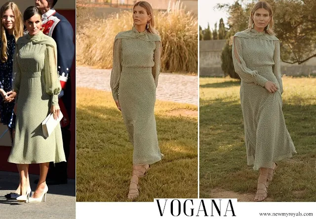 Queen Letizia wore Vogana Nanda polka-dot dress