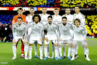 REAL MADRID C. F. - Madrid, España - Temporada 2014-15 - Casillas, Sergio Ramos, Pepe, Kroos, Benzema y Cristiano Ronaldo; Bale, Marcelo, Isco, Carvajal y Modric - F. C. BARCELONA 2 (Mathieu y Luis Suárez), REAL MADRID C. F. 1 (Cristiano) - 22/03/2015 - Liga de 1ª División, jornada 28 - Barcelona, Nou Camp