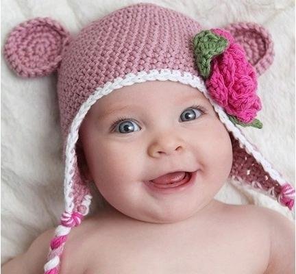 CROCHET BABY FLOWER HAT-BABY WAFFLE HAT-BABY FLOWER HATS