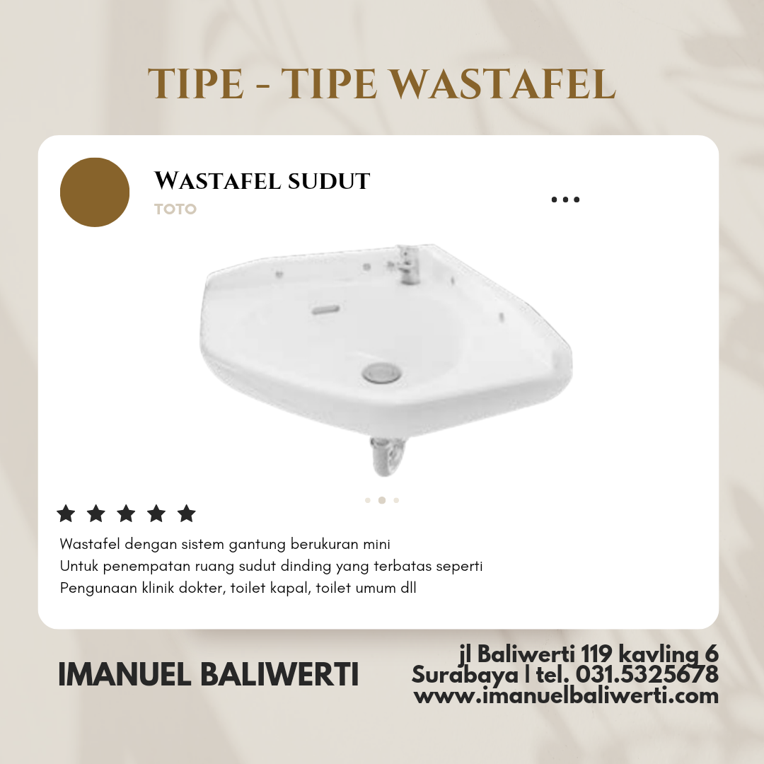 jual wastafel sudut toto imanuel baliwerti