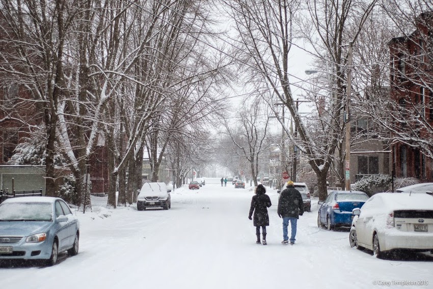 Portland, Maine Carroll Street in the West End with snow January 2015 photo by Corey Templeton