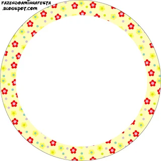 Red Flowers in Yellow, Toppers or Free Printable Candy Bar Labels.