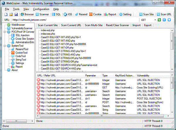 WebCruiser Web Vulnerability Scanner